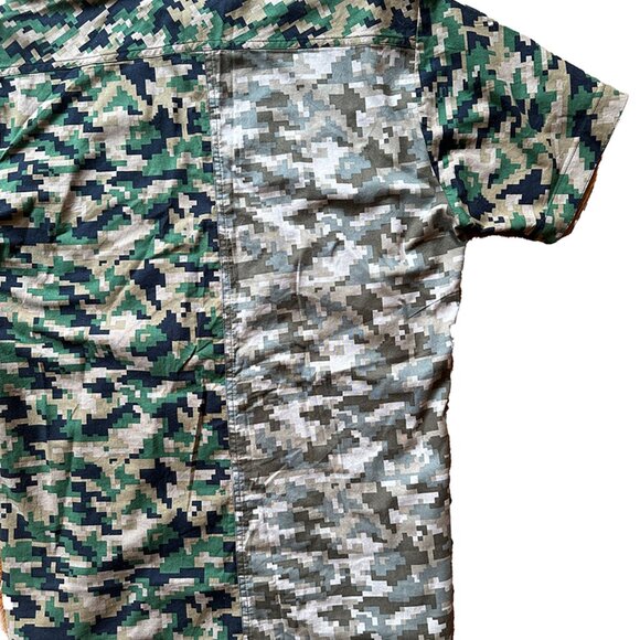 Men's digi camo camouflage button down short sleeved shirt with collar. sz M - Picture 7 of 8